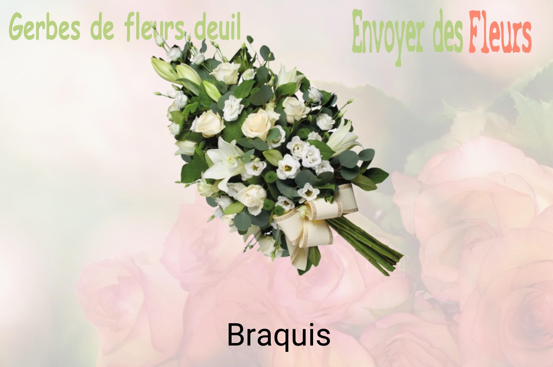 Gerbe de fleurs de deuil livrée à Braquis
